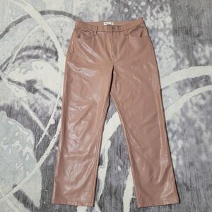 Abercrombie & Fitch Tan Leather High Rise Women Pants Size 32